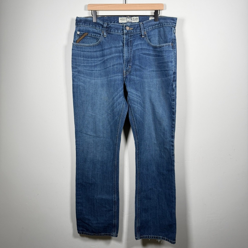 Ariat Legacy Mens m4 Relaxed Boot Cut Jeans 36x34 Loop Lock Rodeo Cowboy Ranch